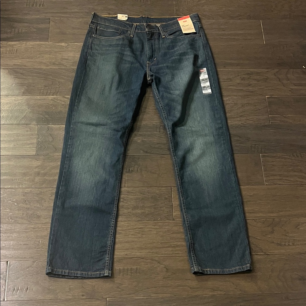 Levi’s 514 Straight Fit Stretch Denim Jeans Pants new blue Mens Size 34x32